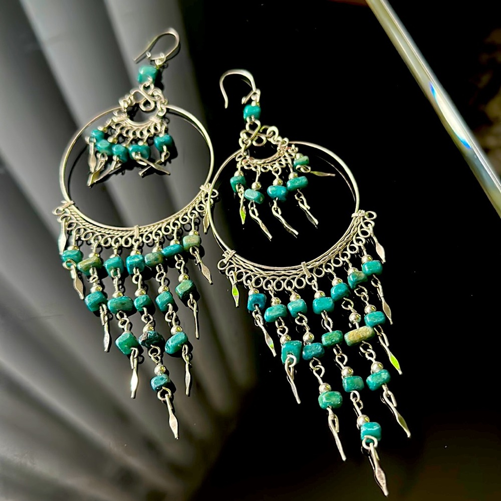 Peruvian Earrings Semiprecious Stones Gorgeous